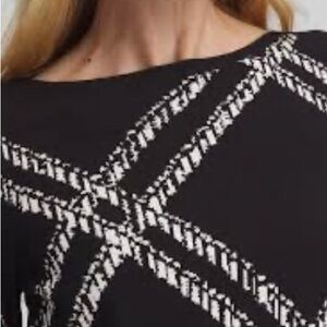 Chico’s Women's Black and White Patterned Sweater Size L